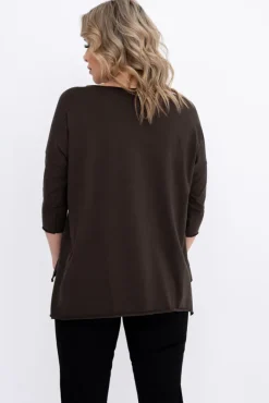 Damskie Włoski Czekoladowa Bluzka REVUMI Wzór 13