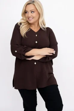 Damskie Polski Czekoladowa Koszula SAVIA