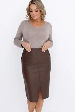 Włoski Czekoladowa Spódnica CORNY