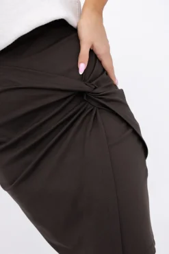 Włoski Czekoladowa Spódnica ołówkowa TEBERNE