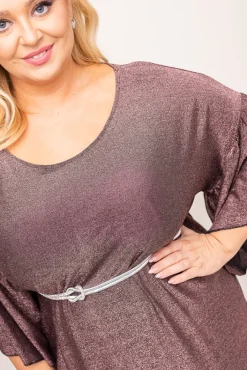 Polski Czekoladowa Sukienka błyszcząca STERI