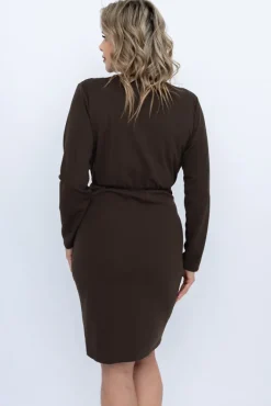 Włoski Czekoladowa Sukienka LITURI