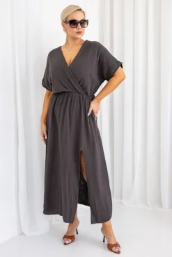 Włoski Czekoladowa Sukienka muślinowa SHEGENI