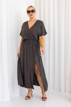 Włoski Czekoladowa Sukienka muślinowa SHEGENI