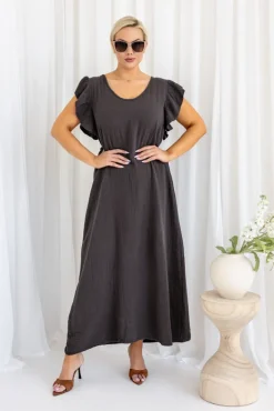 Włoski Czekoladowa Sukienka SINZI