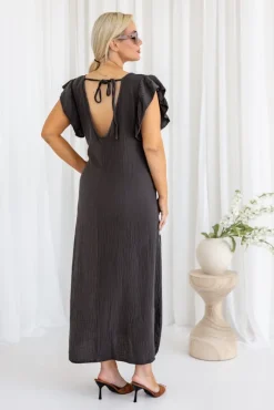 Włoski Czekoladowa Sukienka SINZI