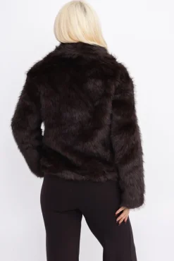 Damskie Włoski Czekoladowe Futerko IRIS