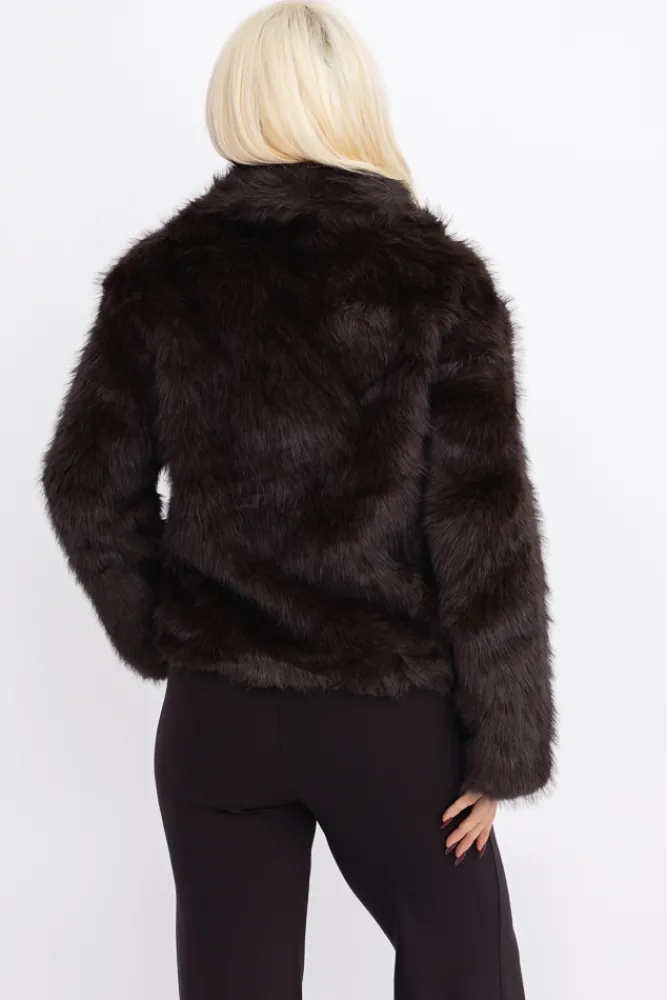 Damskie Włoski Czekoladowe Futerko IRIS