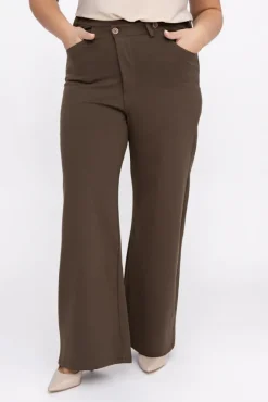 Damskie Włoski Czekoladowe Spodnie BENERDI