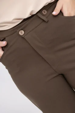 Damskie Włoski Czekoladowe Spodnie BENERDI