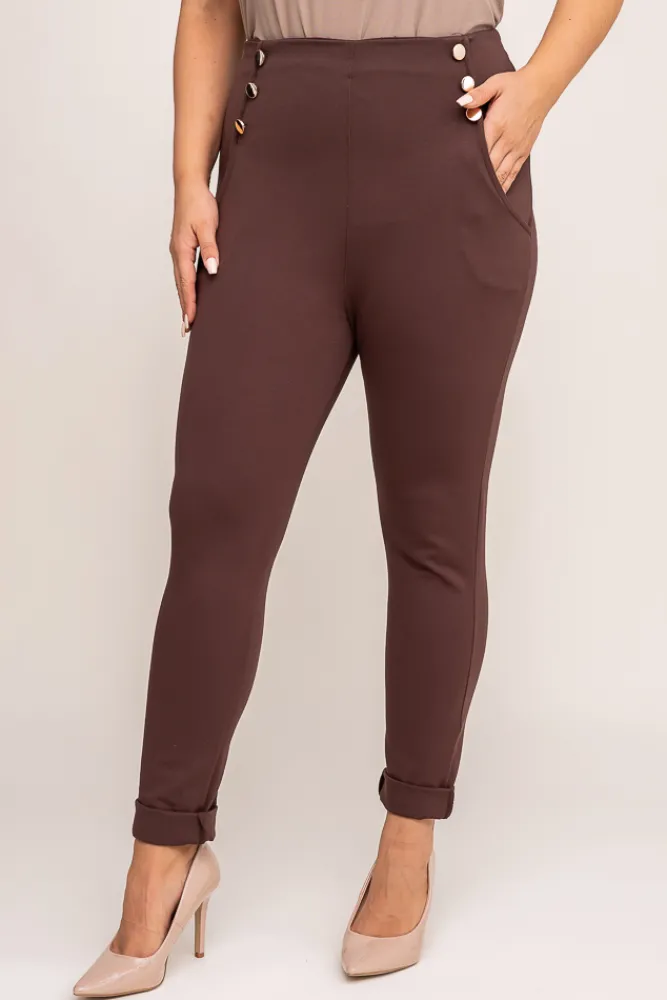 Damskie Włoski Czekoladowe Spodnie CIRIA