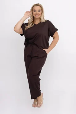 Damskie Włoski Czekoladowy Komplet VIRIO