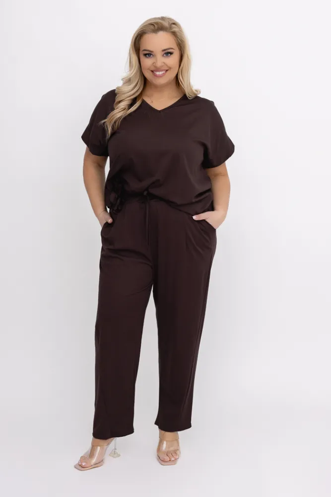 Damskie Włoski Czekoladowy Komplet VIRIO