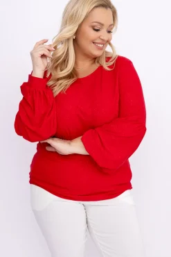 Damskie Polski Czerwona Bluzka brokatowa WINERSI