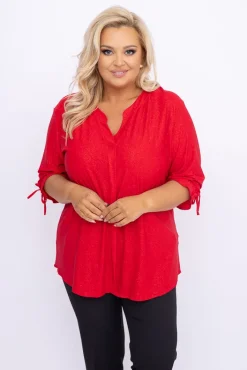 Damskie Polski Czerwona Bluzka brokatowa GELVI