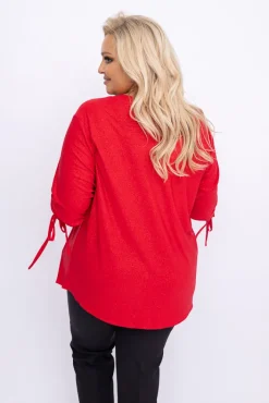 Damskie Polski Czerwona Bluzka brokatowa GELVI