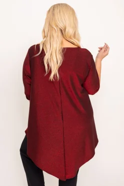 Damskie Polski Czerwona Bluzka błyszcząca GENTI