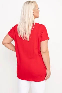 Damskie Włoski Czerwona Bluzka KARTIGO