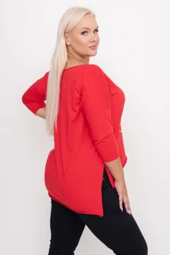 Damskie Włoski Czerwona Bluzka REVUMI Wzór 1