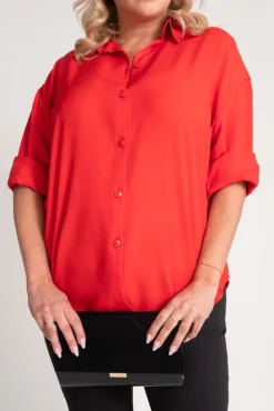 Damskie Polski Czerwona Koszula oversize DEMENO
