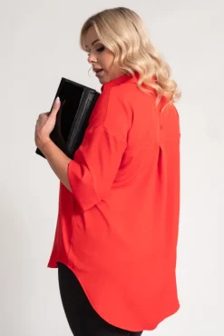 Damskie Polski Czerwona Koszula oversize DEMENO