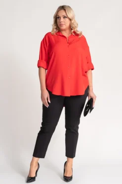 Damskie Polski Czerwona Koszula oversize DEMENO