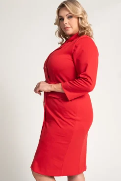 Polski Czerwona Sukienka żakietowa GANTIA