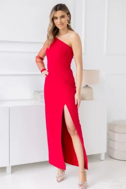 Polski Czerwona Sukienka ALIKSA