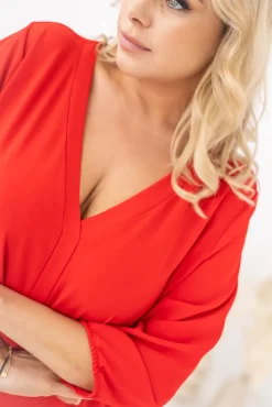 Polski Czerwona Sukienka AMANTE