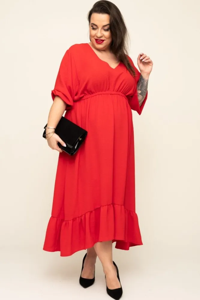 Polski Czerwona Sukienka AMOROSA
