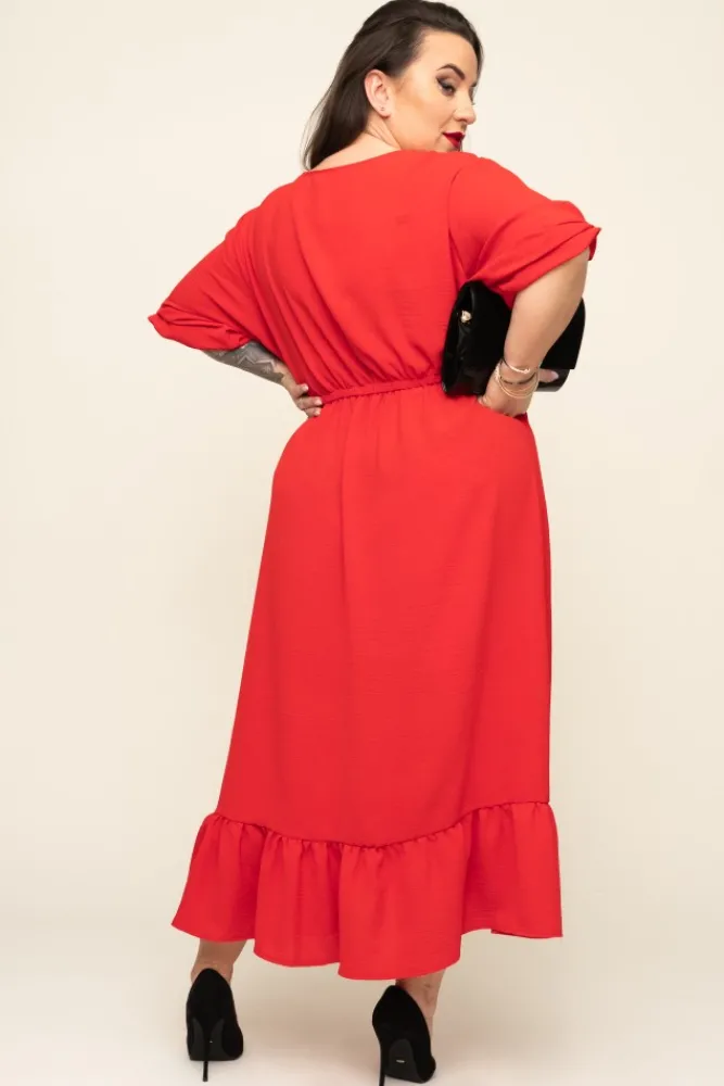 Polski Czerwona Sukienka AMOROSA