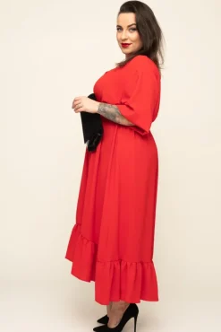 Polski Czerwona Sukienka AMOROSA