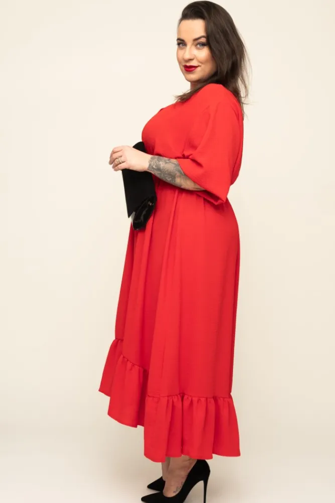 Polski Czerwona Sukienka AMOROSA