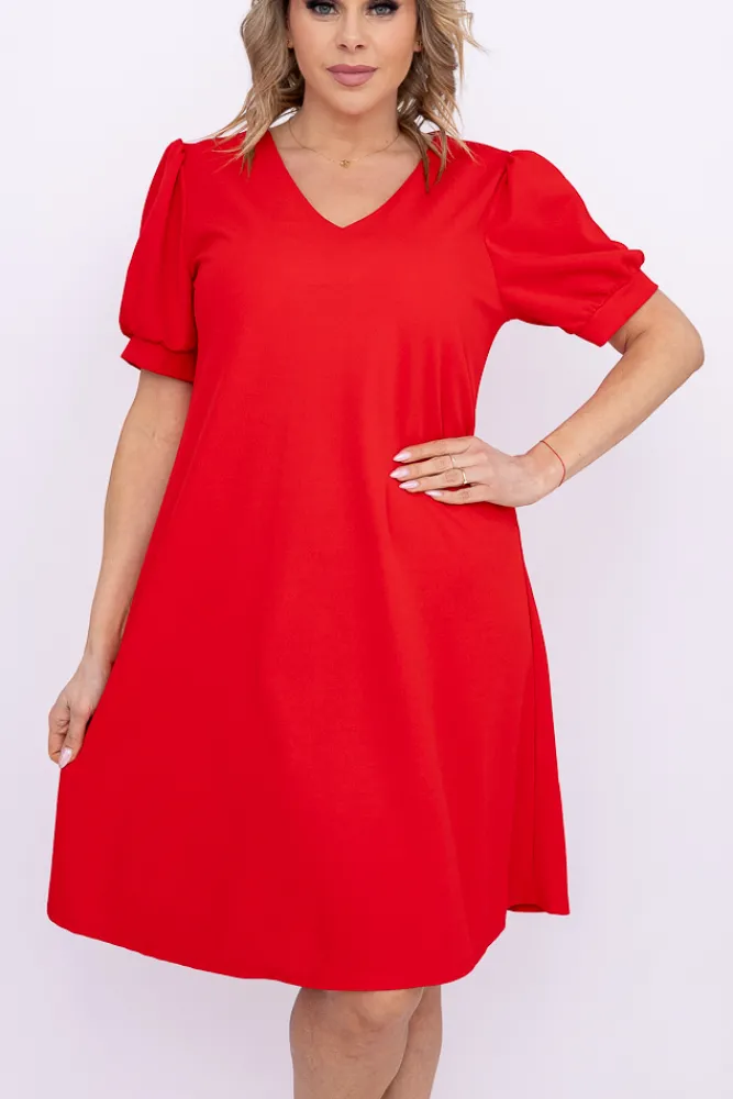 Włoski Czerwona Sukienka BERGIA