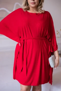 Polski Czerwona Sukienka brokatowa BEGIO