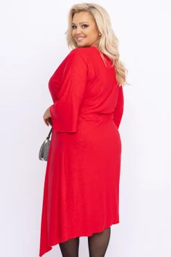 Polski Czerwona Sukienka brokatowa KENZI