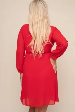 Włoski Czerwona Sukienka Elegancka PERLA