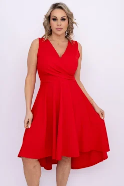 Włoski Czerwona Sukienka FORMINA