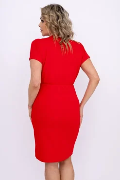 Włoski Czerwona Sukienka KIRIEL