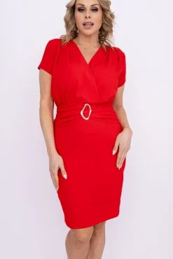 Włoski Czerwona Sukienka KIRIEL