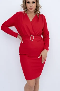 Włoski Czerwona Sukienka LITURI