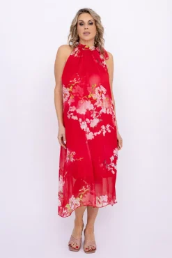 Włoski Czerwona Sukienka LOPEZA