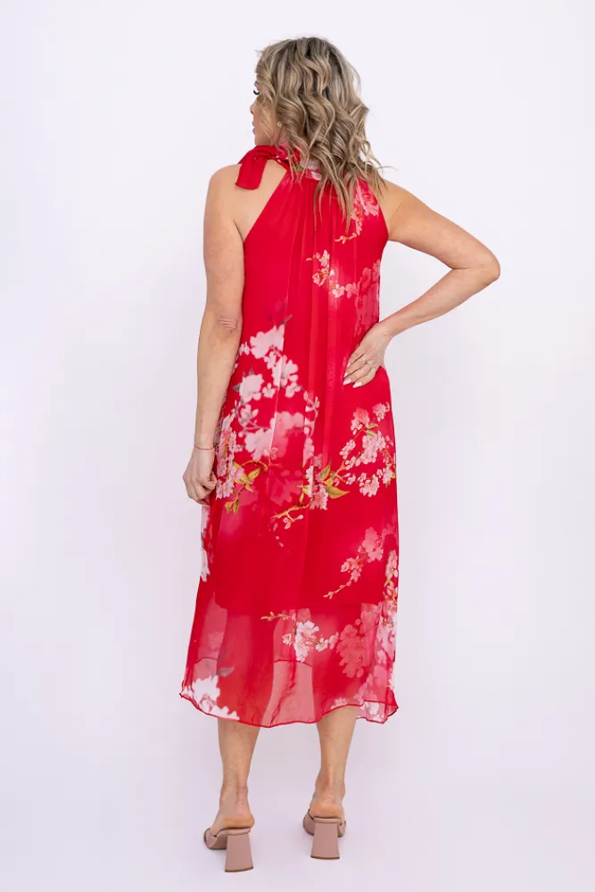 Włoski Czerwona Sukienka LOPEZA