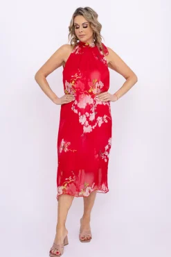 Włoski Czerwona Sukienka LOPEZA