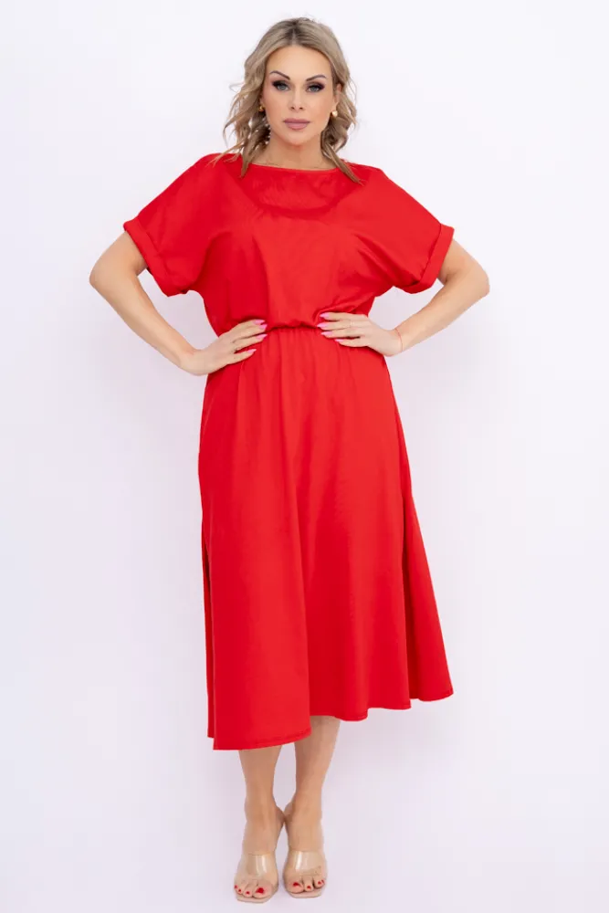 Włoski Czerwona Sukienka MARISTA