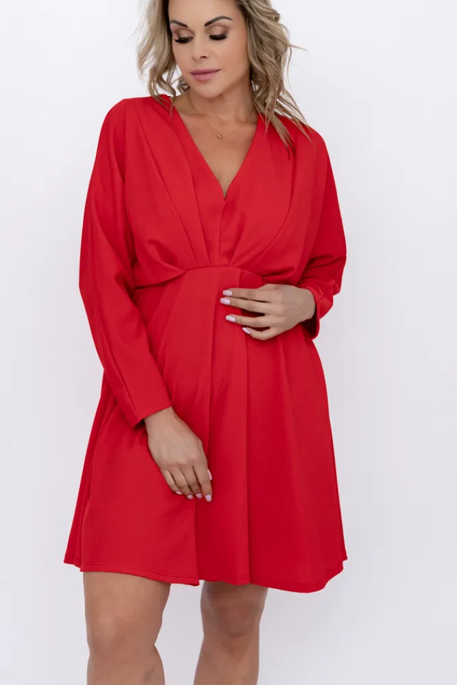 Włoski Czerwona Sukienka MAURI