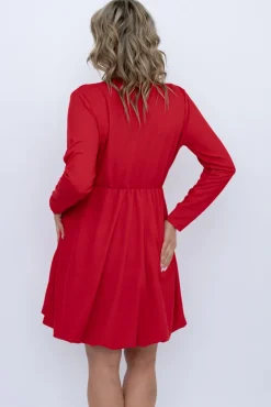 Włoski Czerwona Sukienka MILTERI