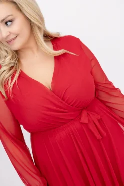 Włoski Czerwona Sukienka siateczkowa MANTARI