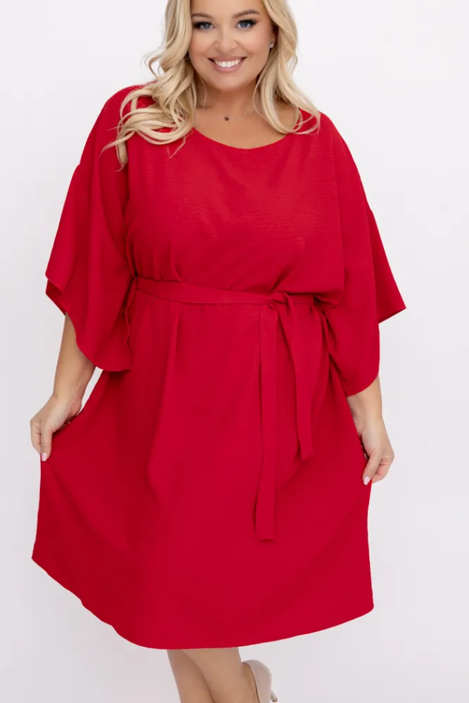 Damskie Polski Czerwona Tunika kimono LUNDIA