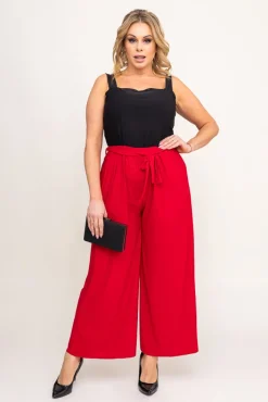 Damskie Polski Czerwone Spodnie kuloty brokatowe WIGIO